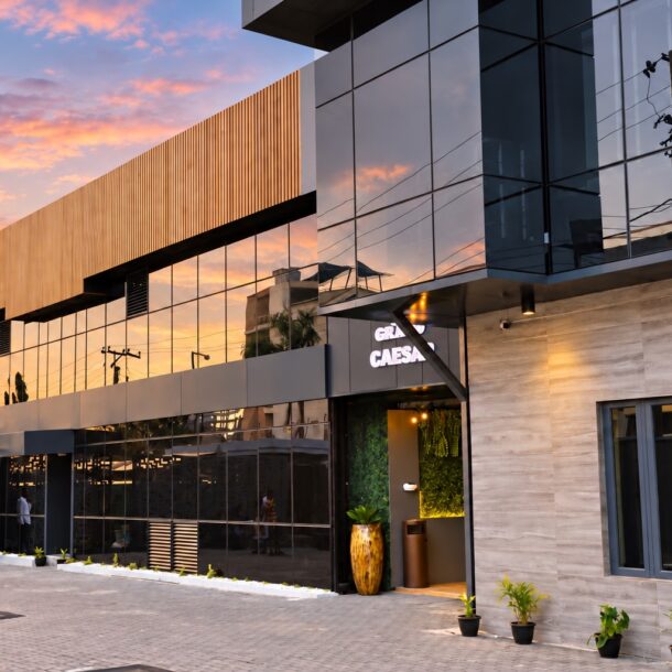 Westine Hotels & Spa exterior in Lekki Phase 1, Lagos at sunset